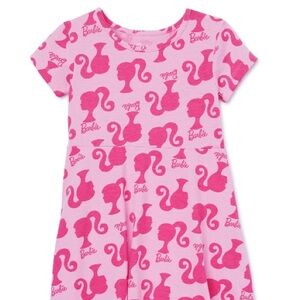 Barbie Pink Nightgown with Silhouette Pattern